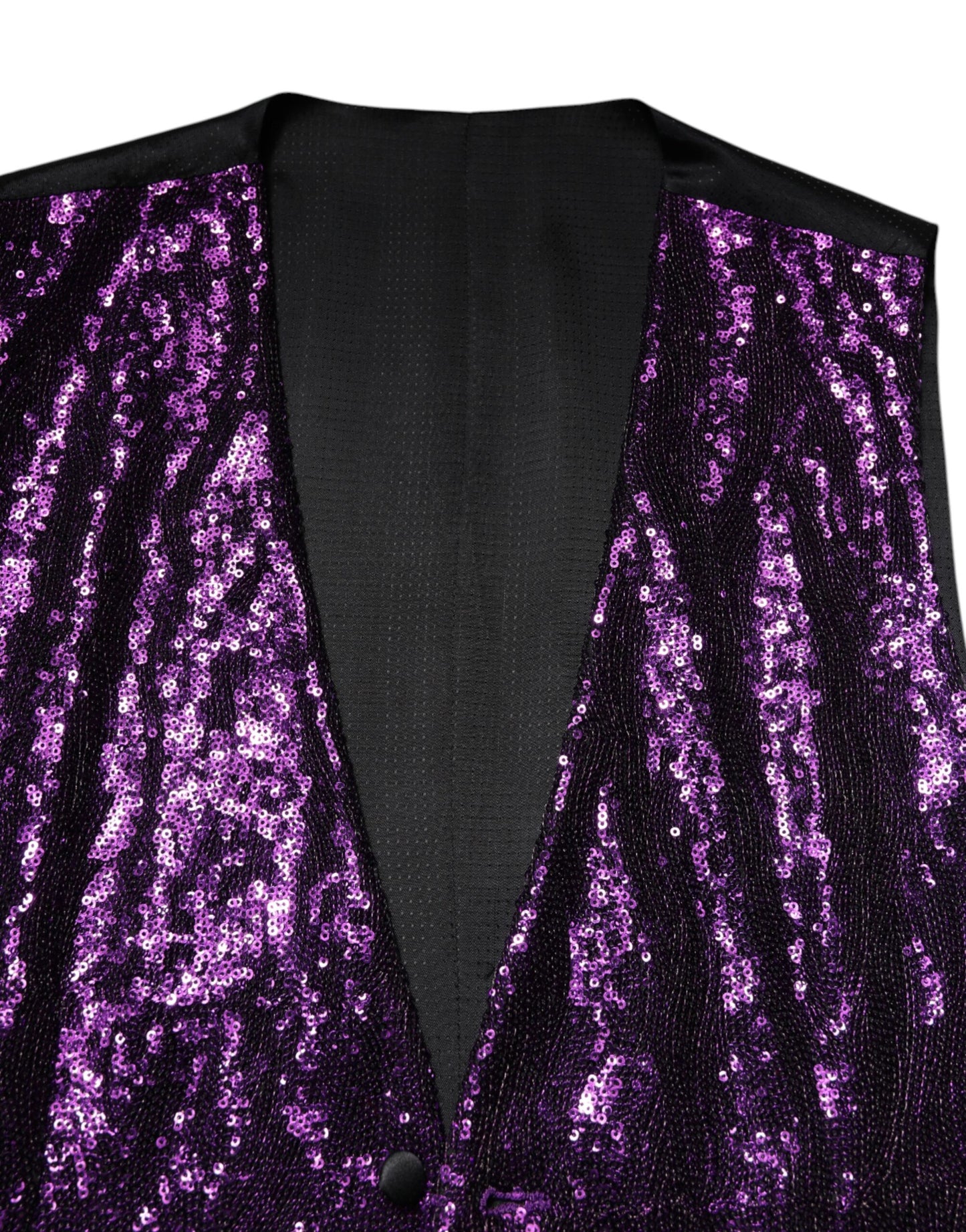 Dolce & Gabbana Purple Sequined Dress Formal Waistcoat Vest
