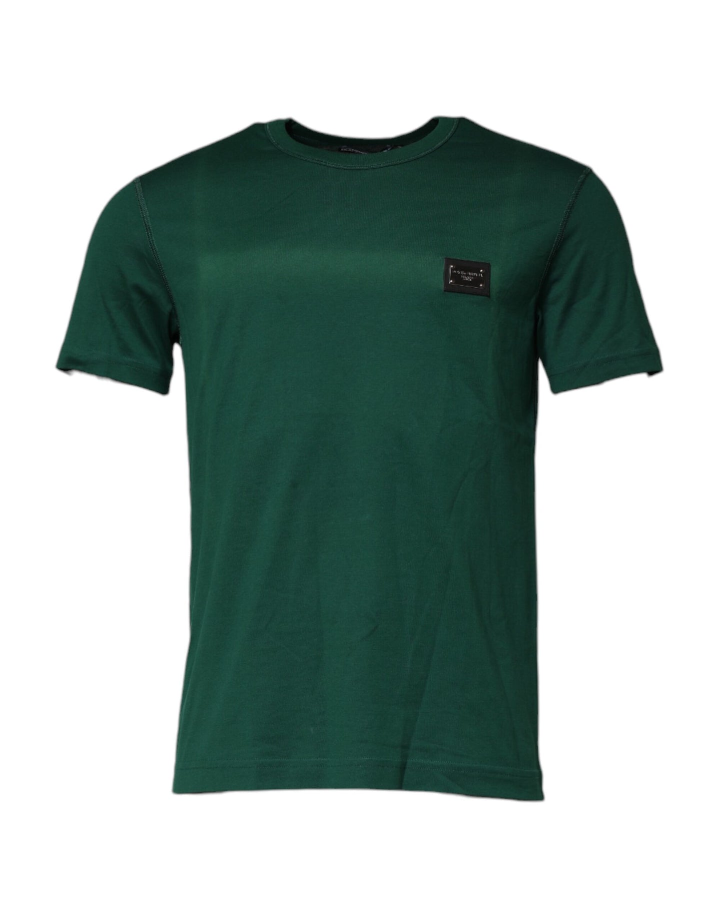 Green Cotton DG Plaque Round Neck T-shirt
