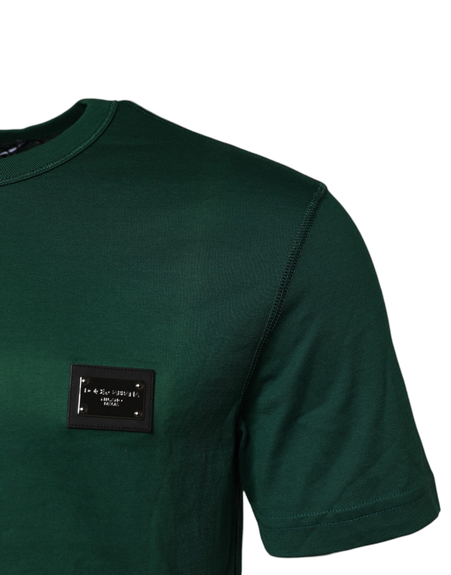 Green Cotton DG Plaque Round Neck T-shirt