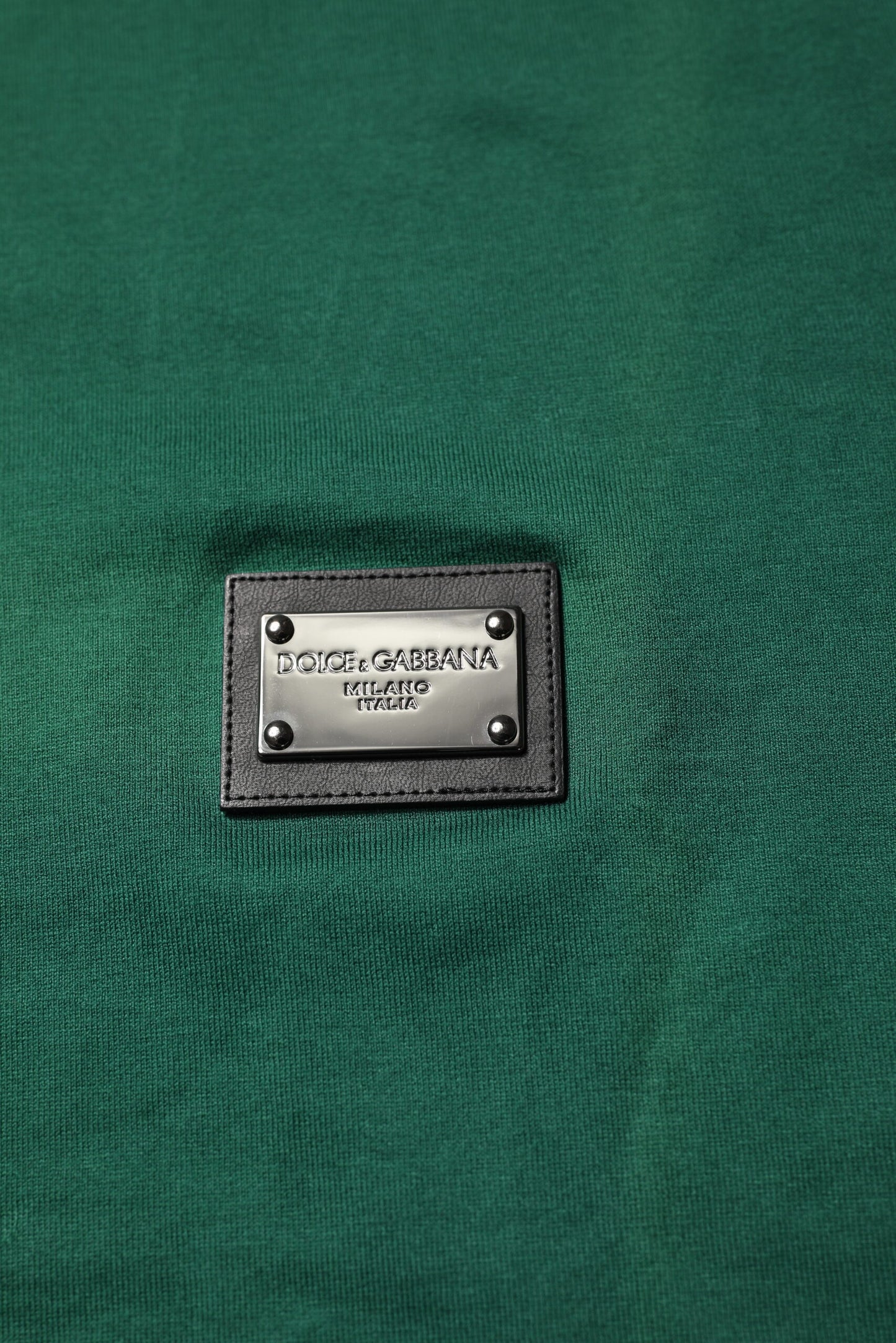 Green Cotton DG Plaque Round Neck T-shirt