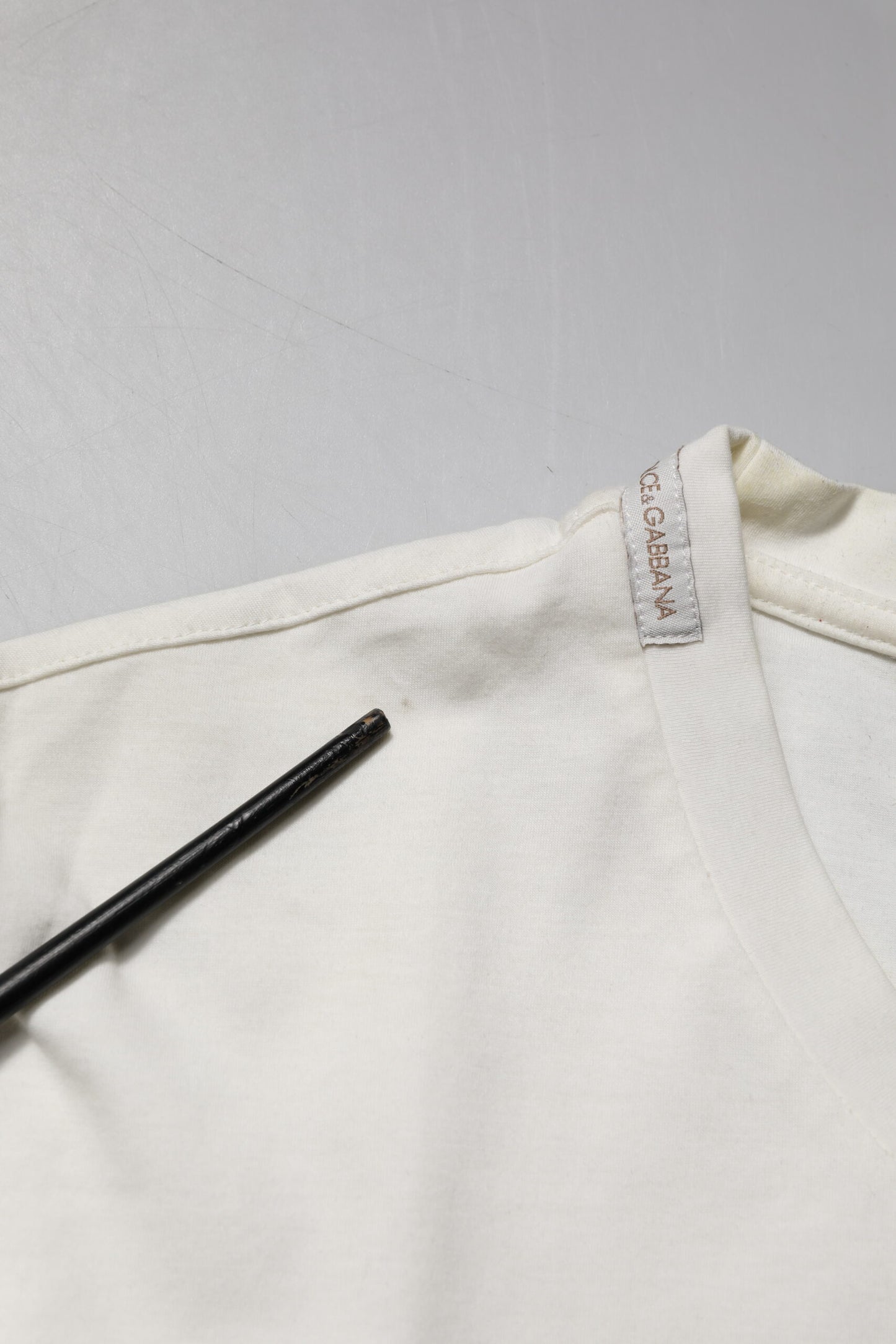 Dolce & Gabbana White Cotton Logo Bandana Print T-shirt