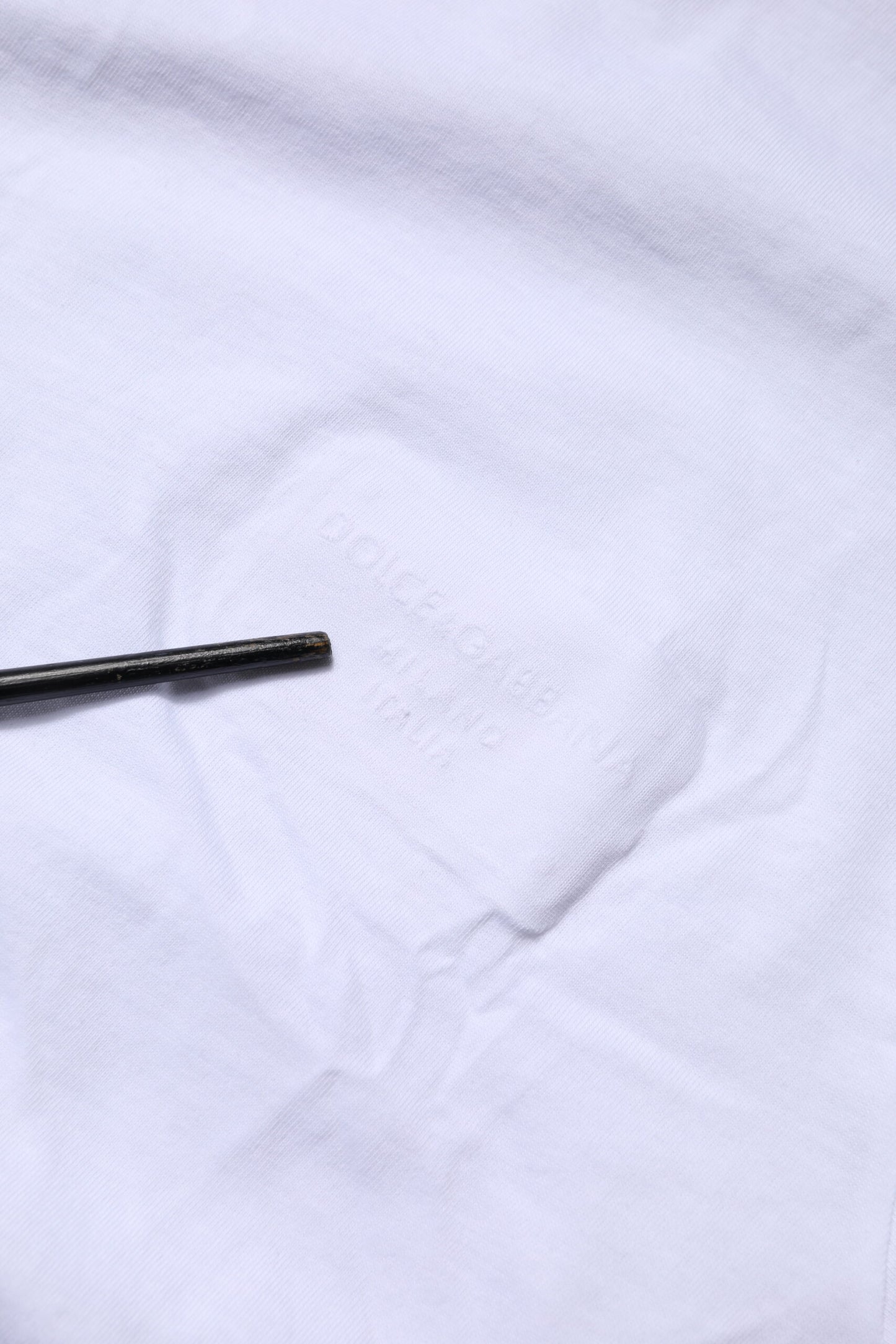 Dolce & Gabbana White Cotton Logo Patch Crew Neck T-shirt