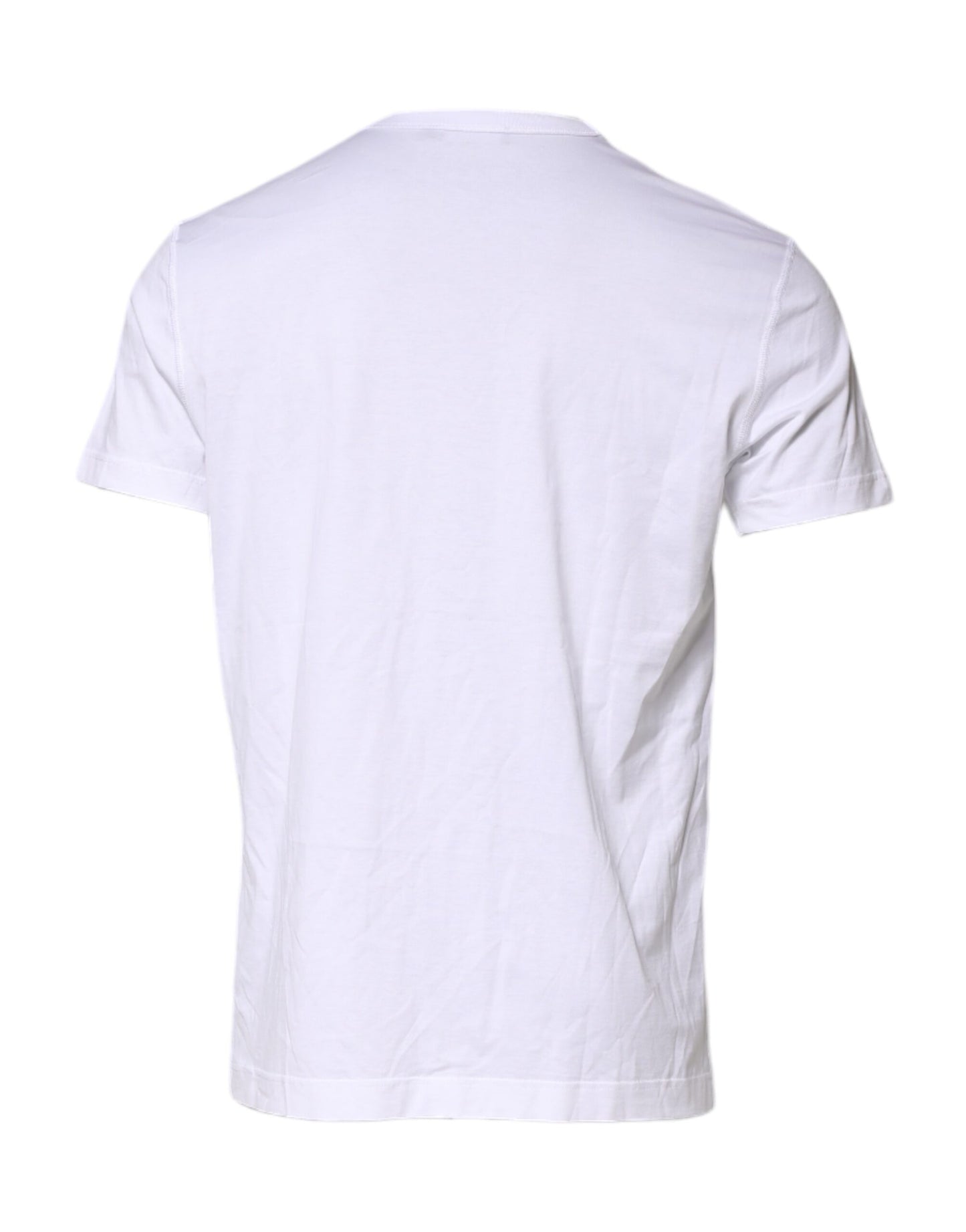 White Cotton Logo Plaque Round Neck T-shirt