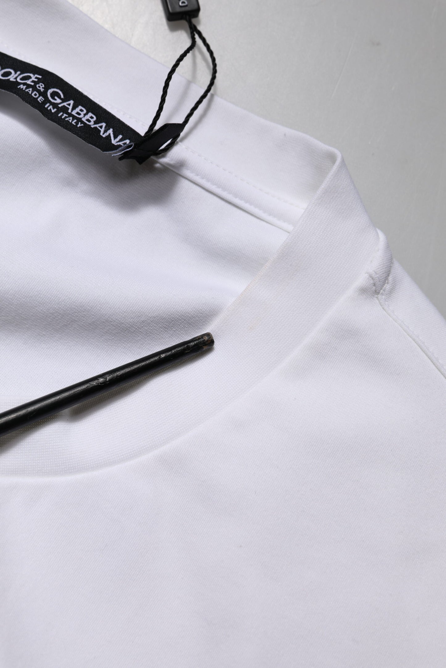 Dolce & Gabbana White Logo Embellish Short Sleeves T-shirt