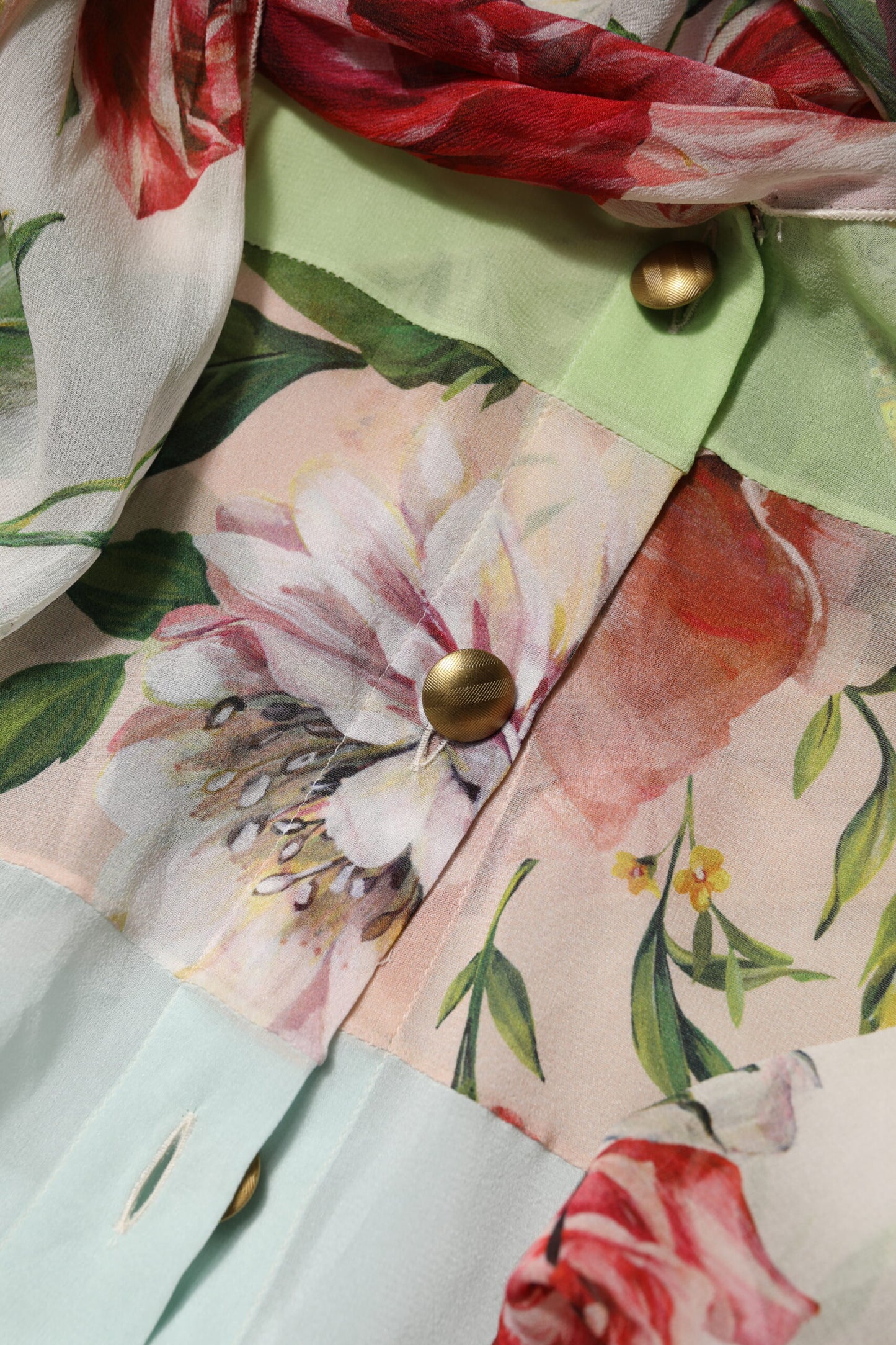 Dolce & Gabbana Multicolor Floral Patchwork Long Sleeves Top