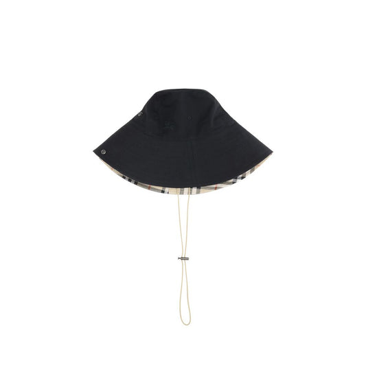 Check brim gabardine Bucket Hat