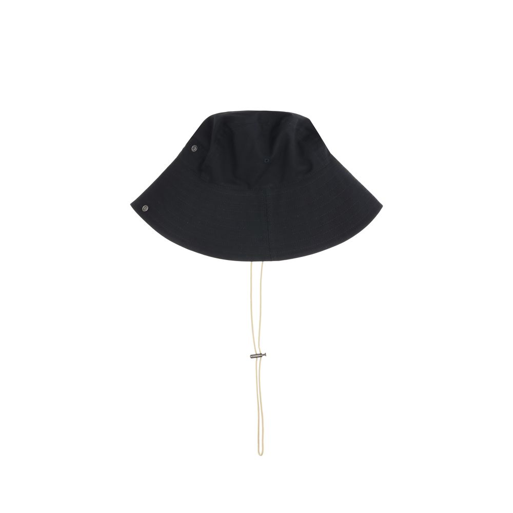 Check brim gabardine Bucket Hat