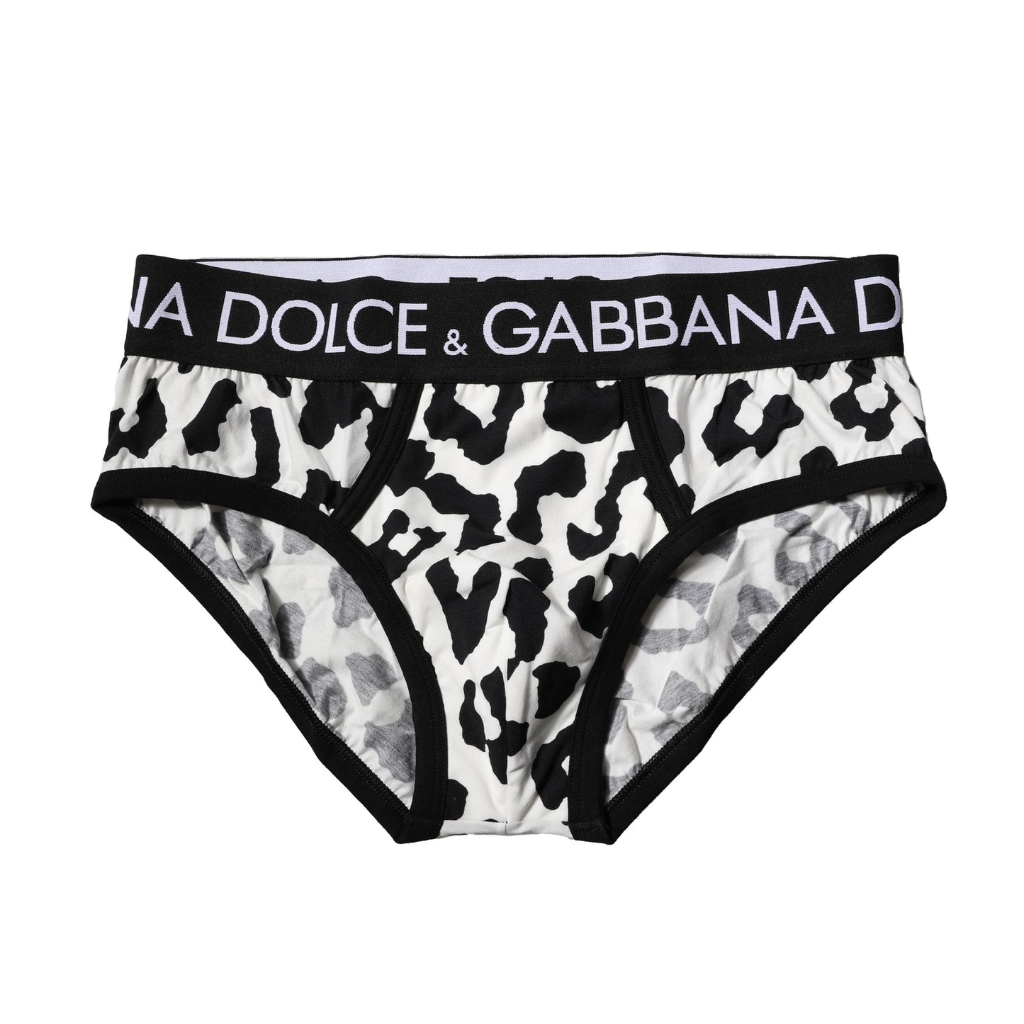 Black White Cotton Leopard Men Brief Underwear