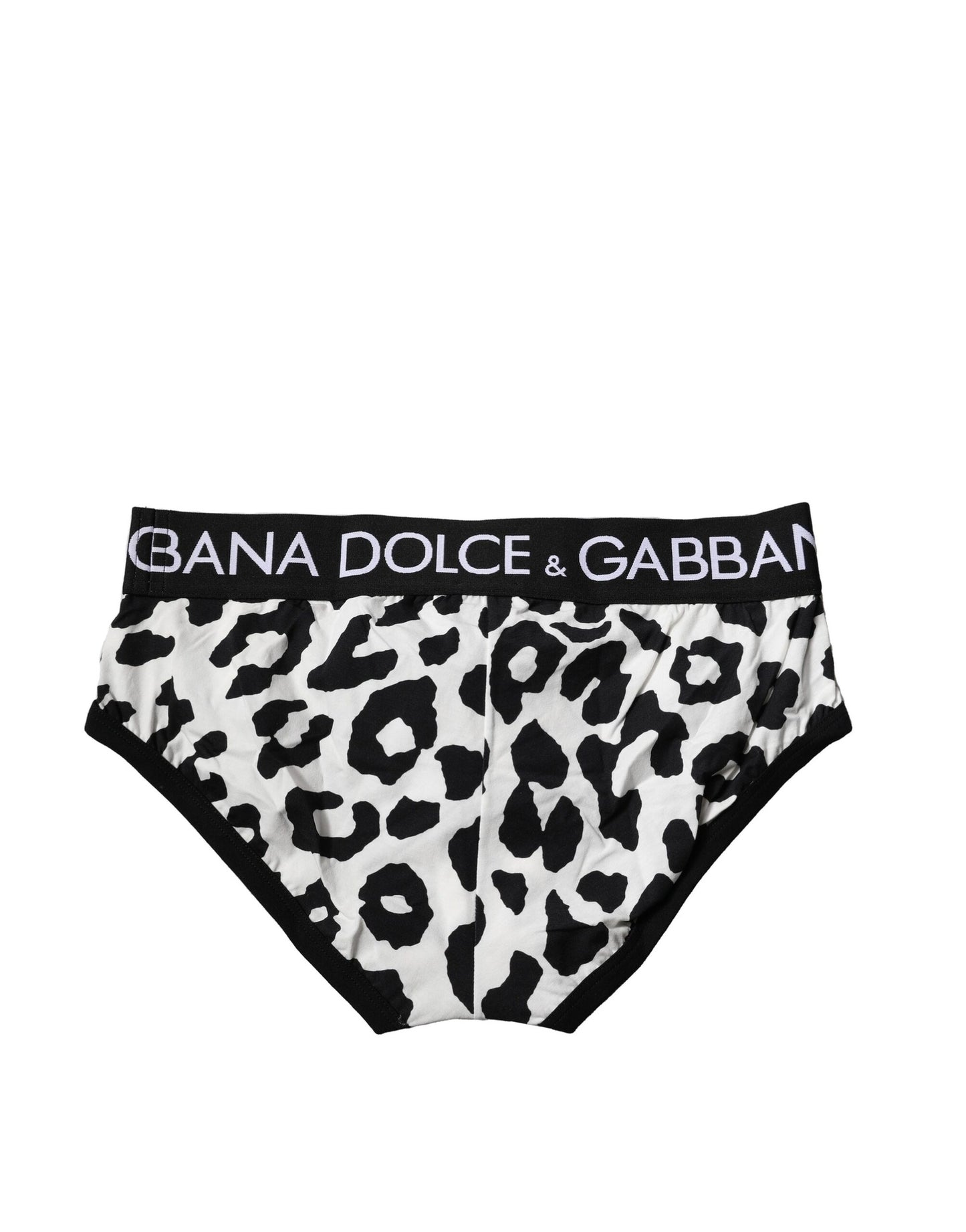 Black White Cotton Leopard Men Brief Underwear