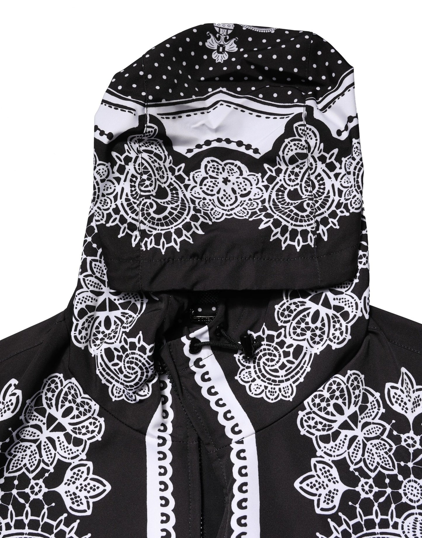 Black Bandana Print Hooded Bomber Jacket