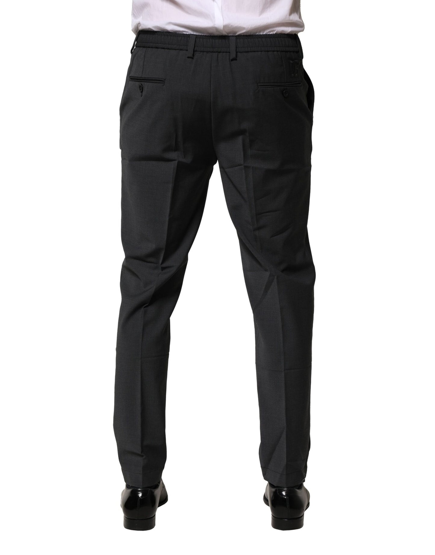 Dolce & Gabbana Black Wool Dress Slim Formal Pants