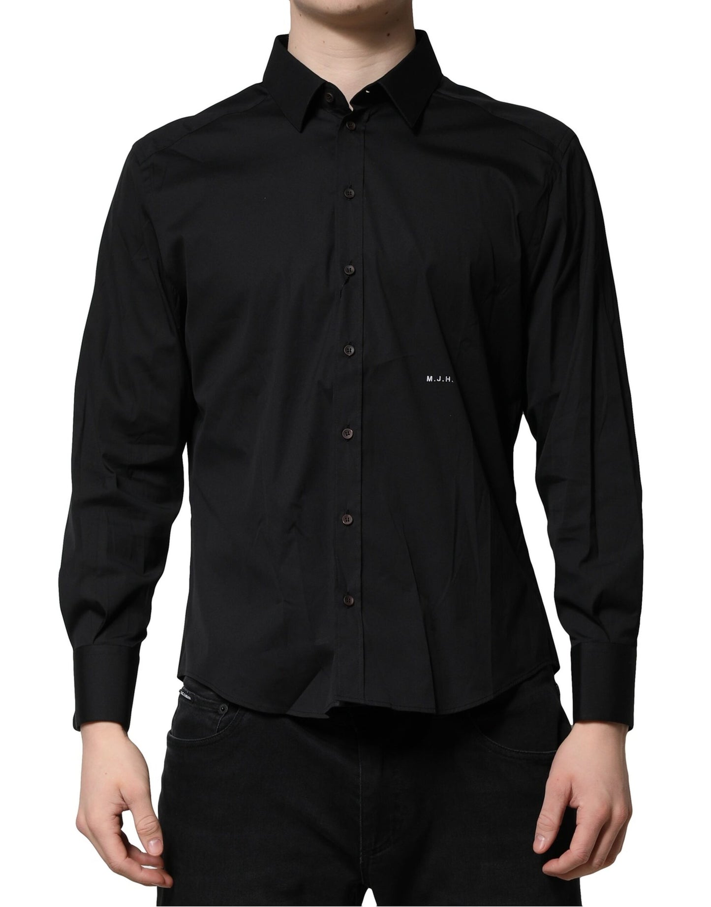 Black SARTORIA Cotton Formal Men Dress Shirt