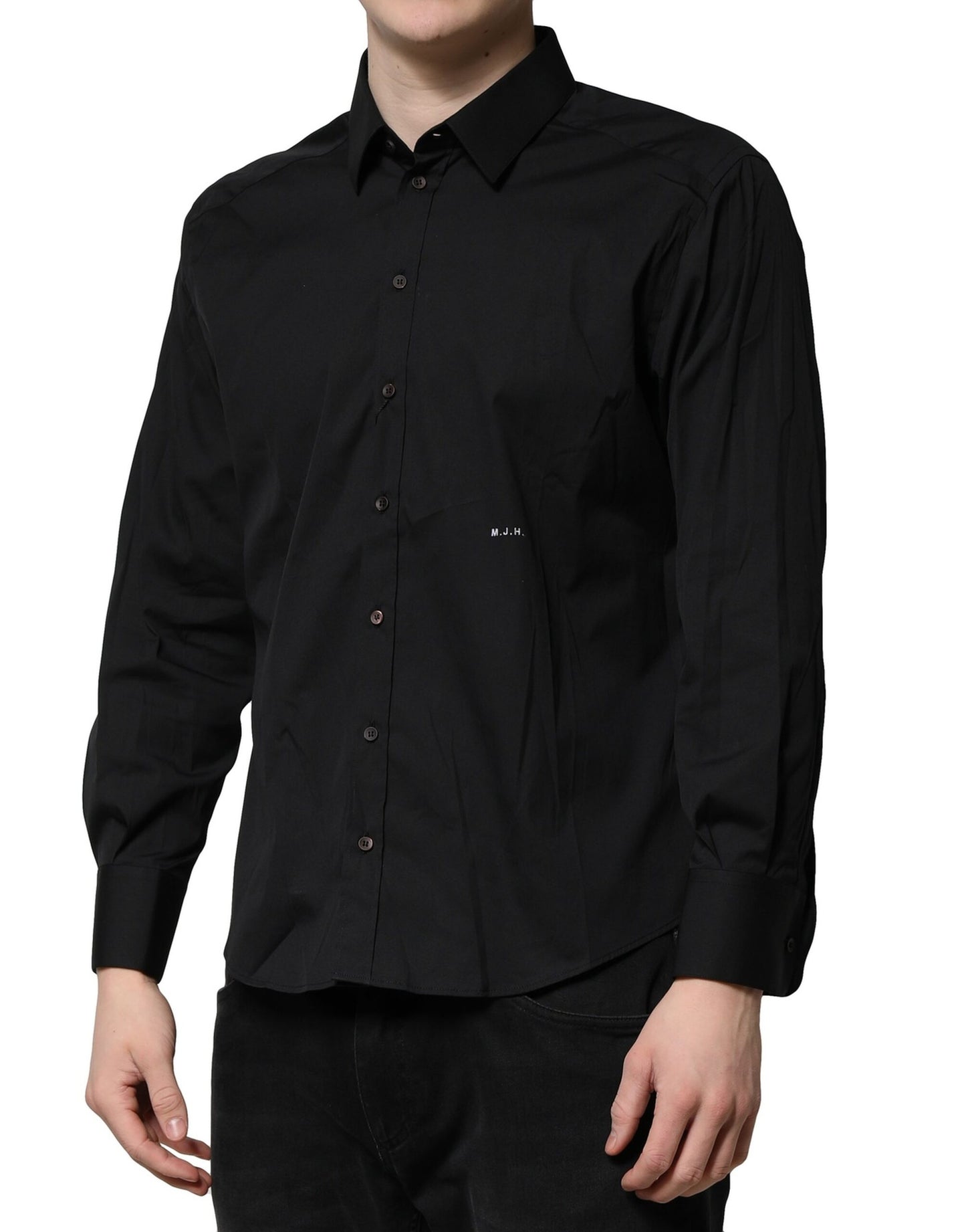 Black SARTORIA Cotton Formal Men Dress Shirt