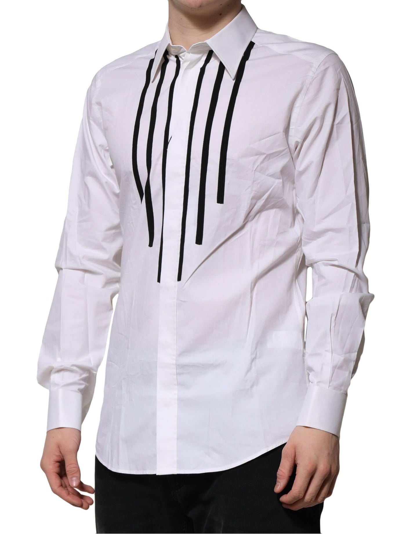 White GOLD Long Sleeves Dress Formal Shirt