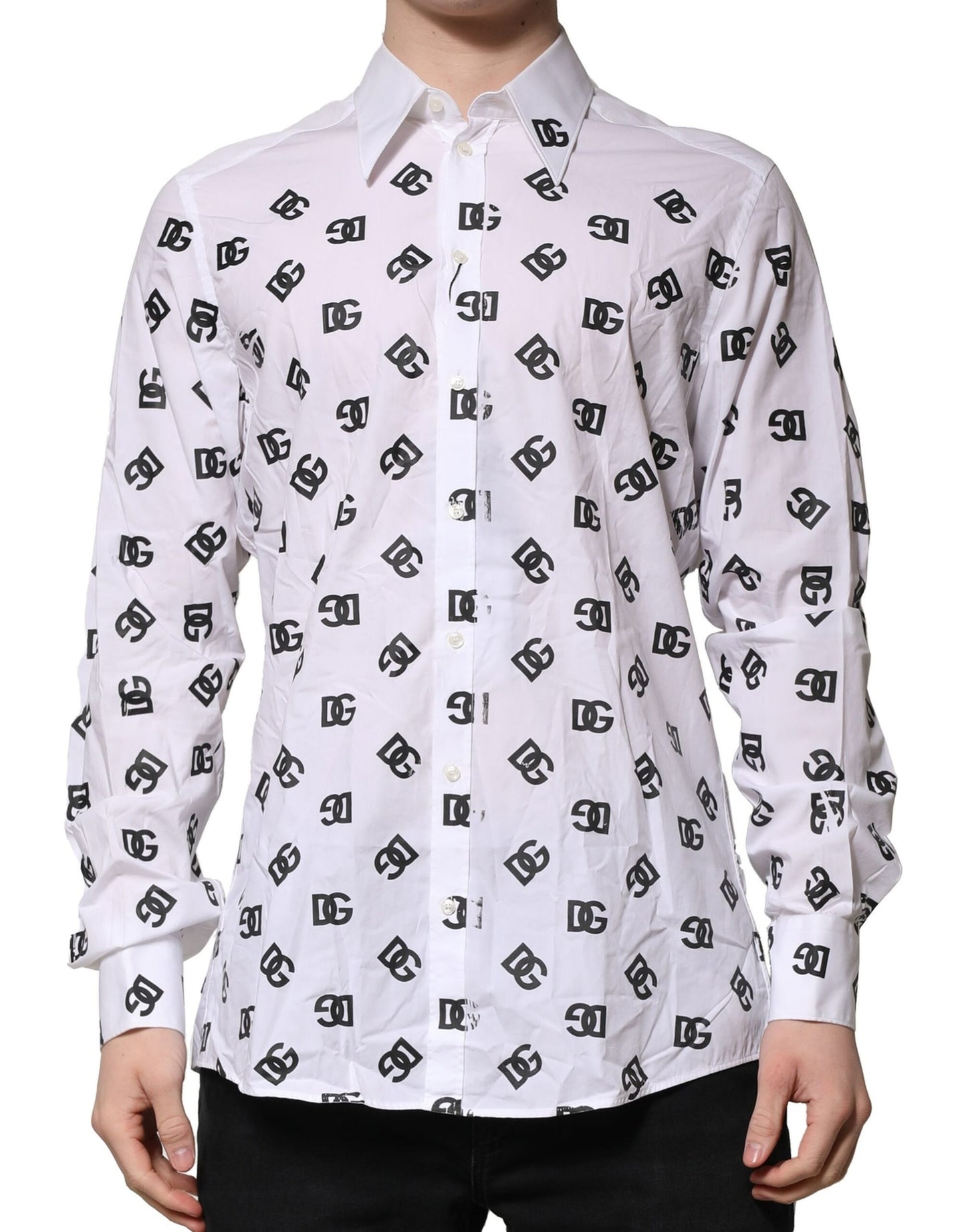 White MARTINI DG Logo Print Formal Shirt