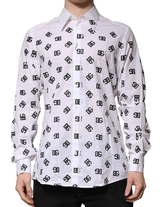 White MARTINI DG Logo Print Formal Shirt