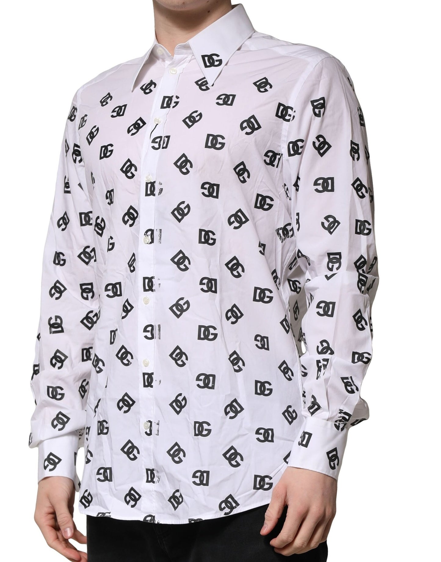 White MARTINI DG Logo Print Formal Shirt