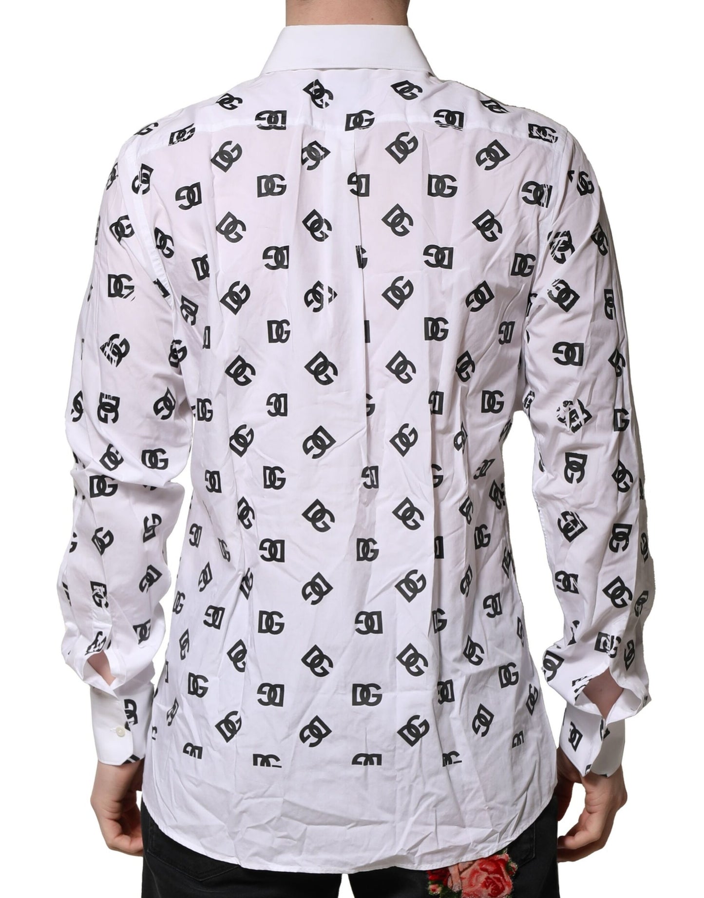 White MARTINI DG Logo Print Formal Shirt