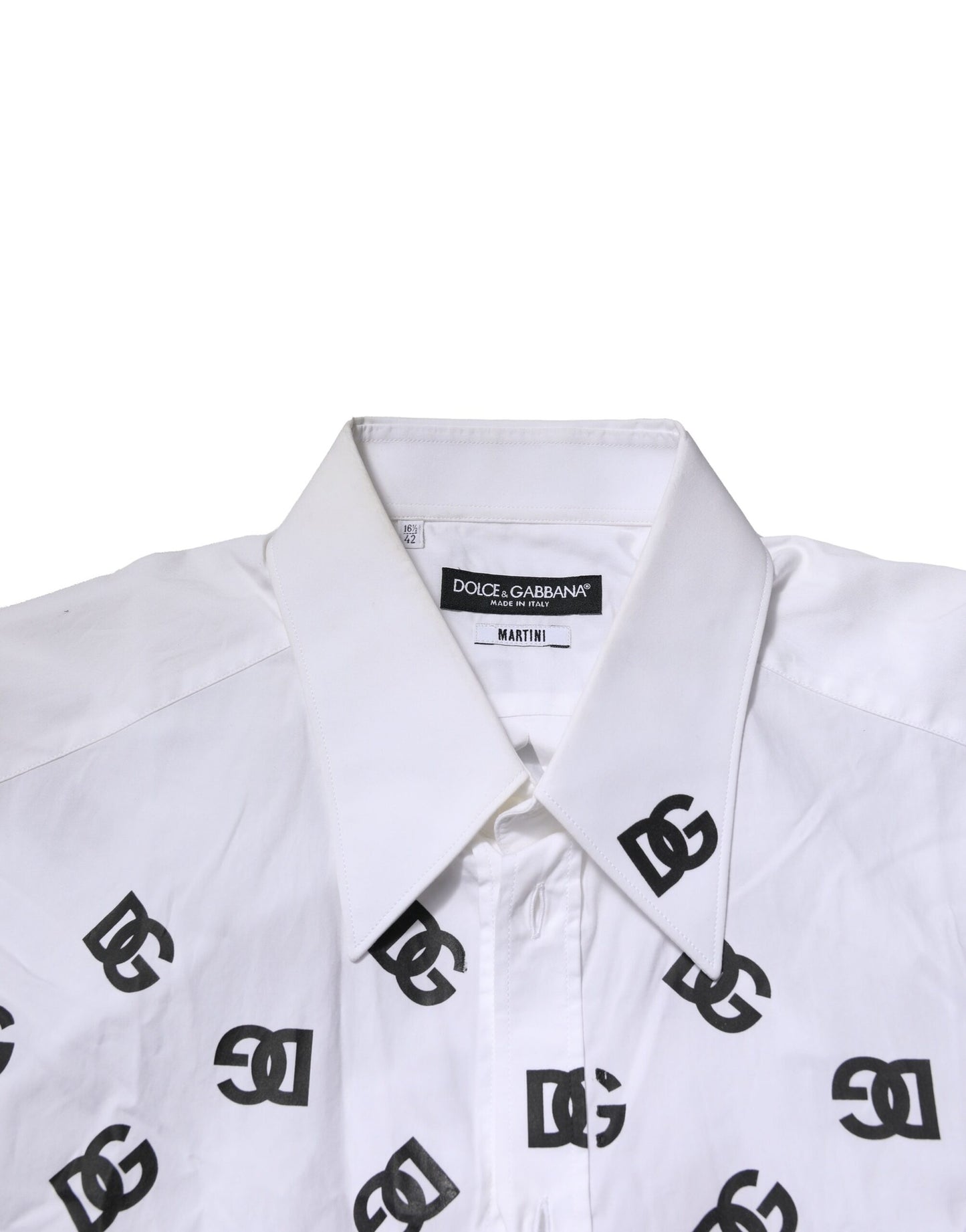 White MARTINI DG Logo Print Formal Shirt