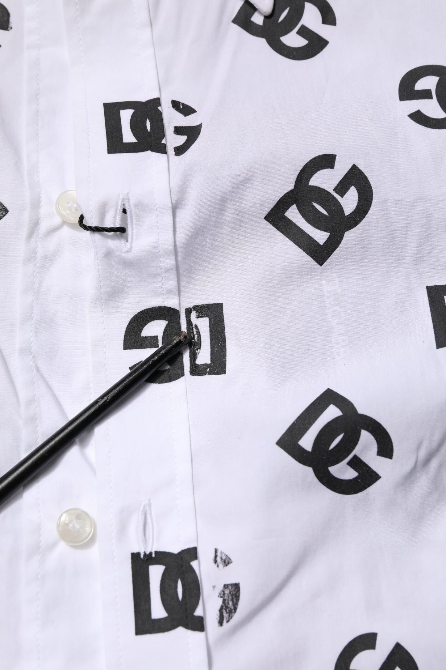 White MARTINI DG Logo Print Formal Shirt