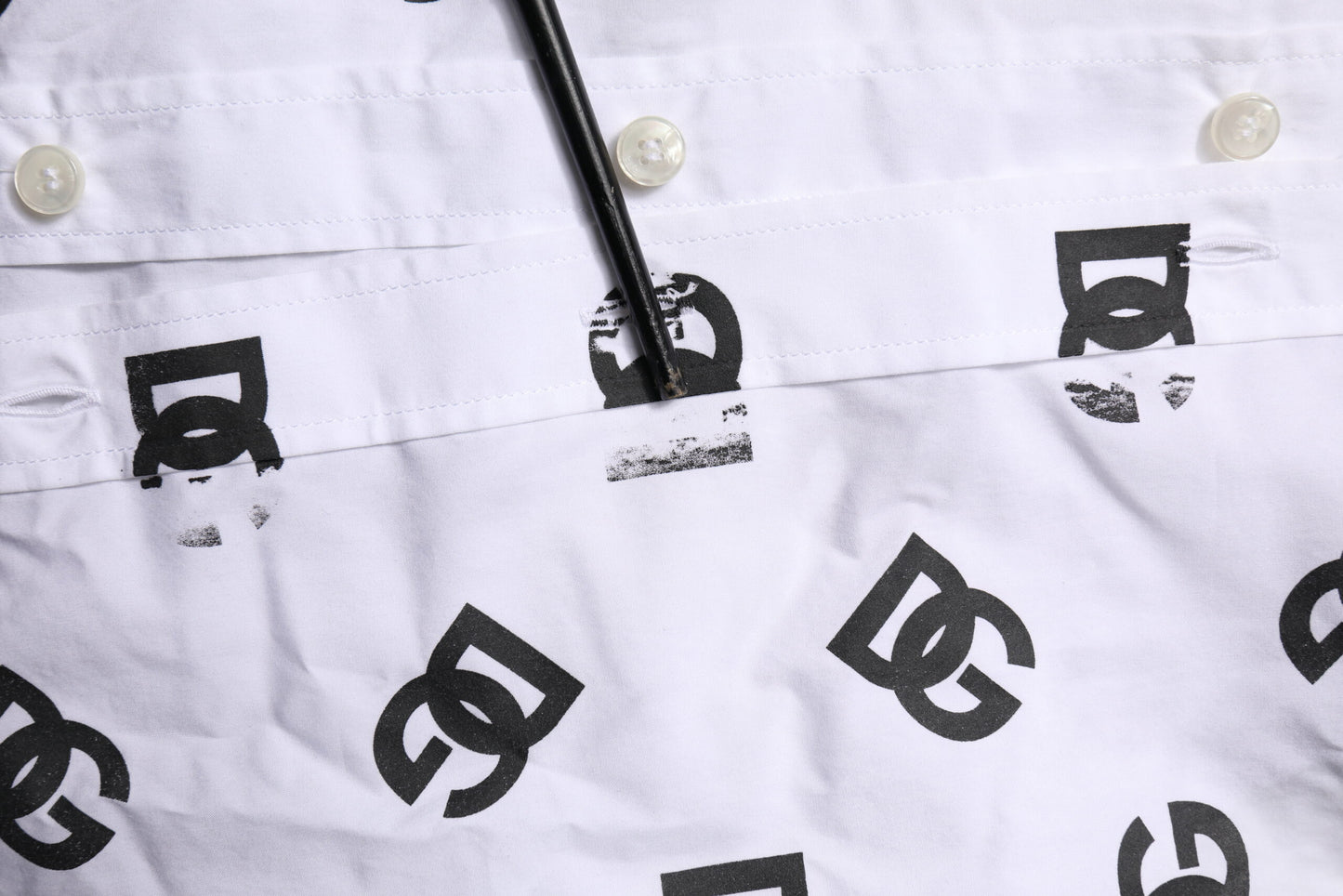 White MARTINI DG Logo Print Formal Shirt