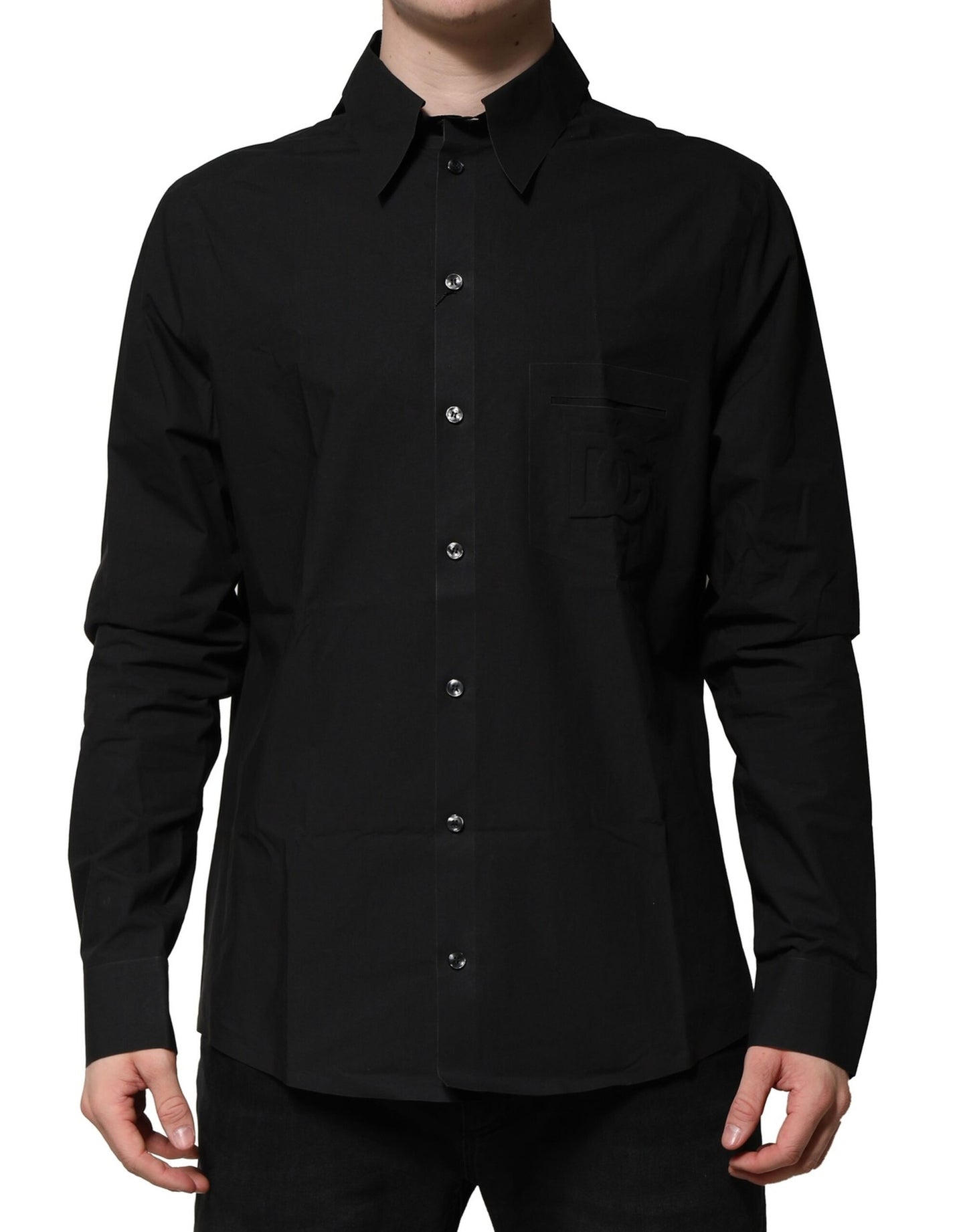 Black Cotton Long Sleeve Dress Formal Shirt