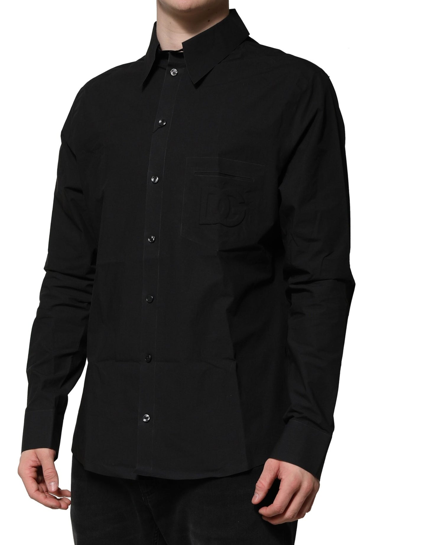 Black Cotton Long Sleeve Dress Formal Shirt