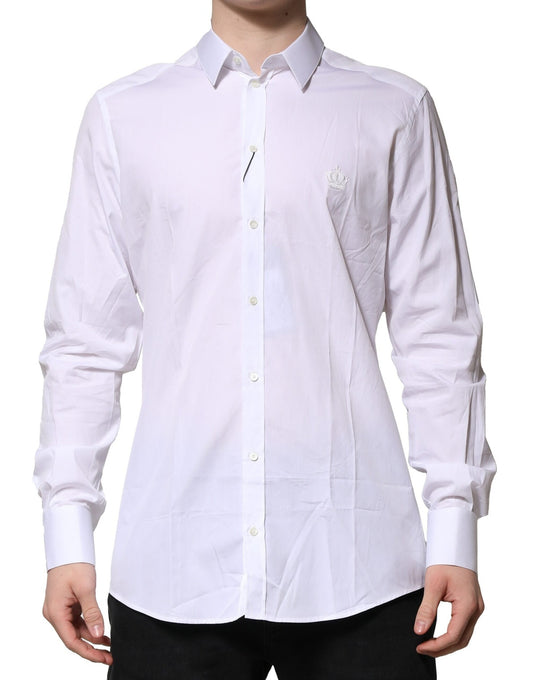 White Cotton GOLD Mens Dress Formal Shirt