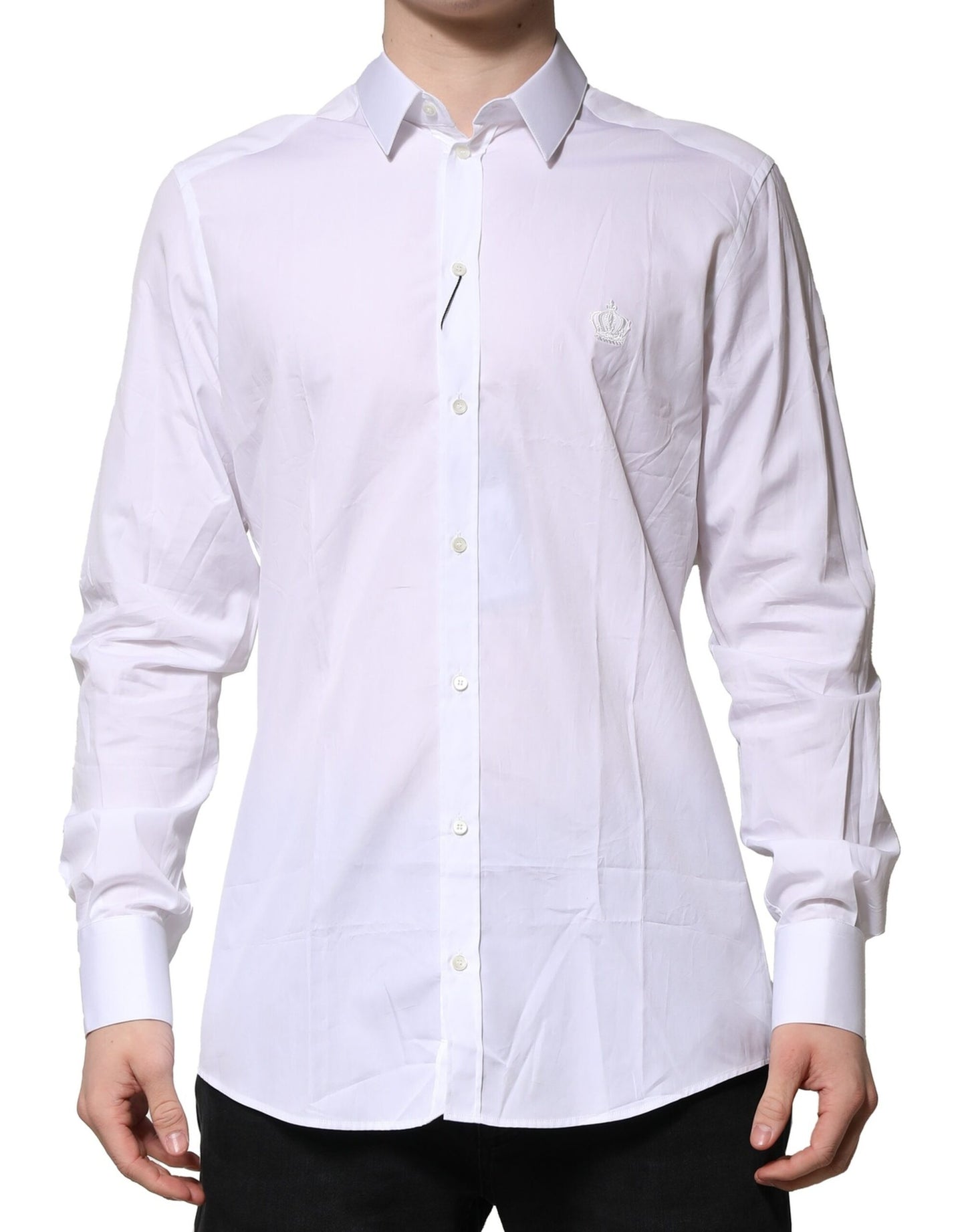 White Cotton GOLD Mens Dress Formal Shirt