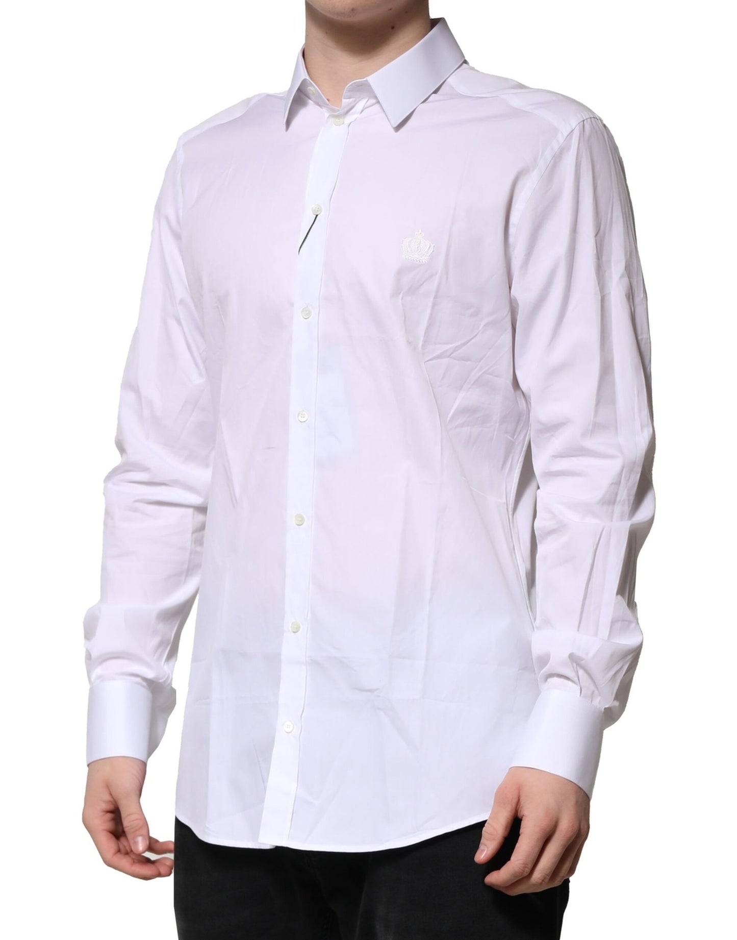 White Cotton GOLD Mens Dress Formal Shirt
