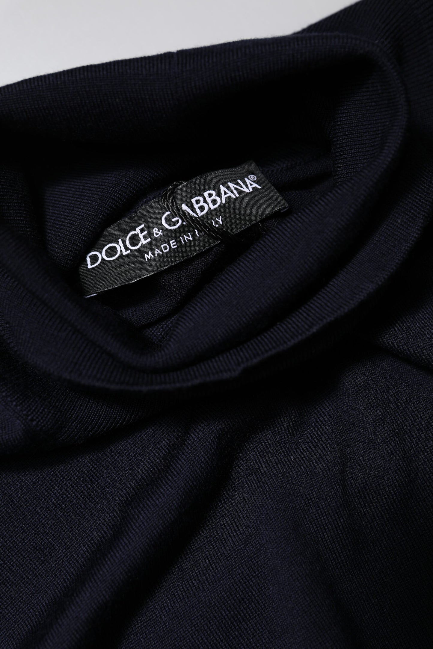 Dolce & Gabbana Blue Long Sleeve Turtleneck Pullover Sweater