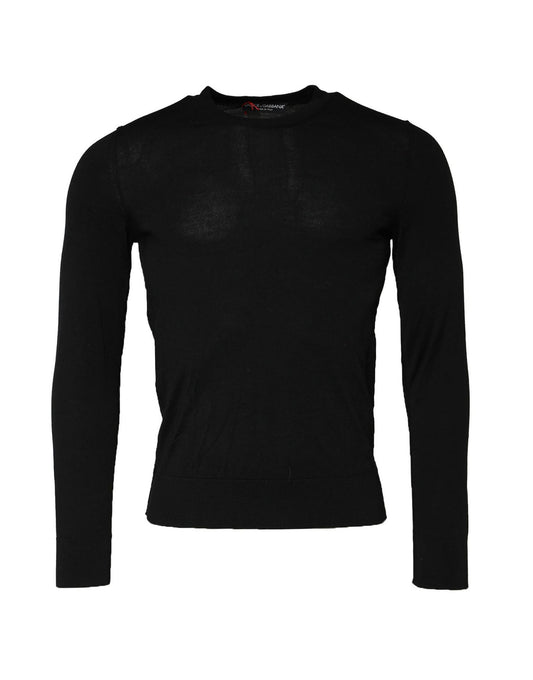 Dolce & Gabbana Black Long Sleeve Crew Neck Pullover Sweater