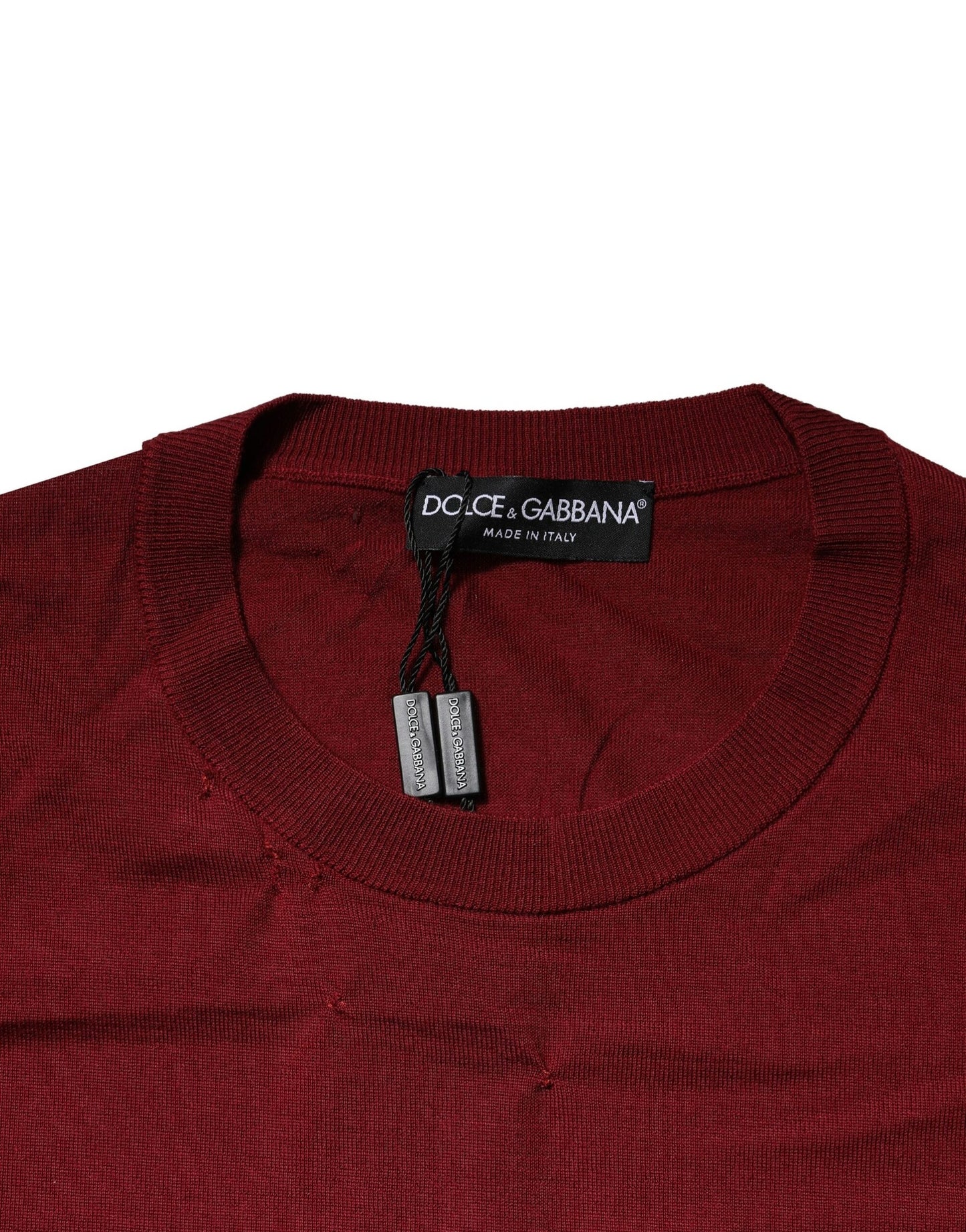 Dolce & Gabbana Maroon Cashmere Crew Neck Sweatshirt Sweater