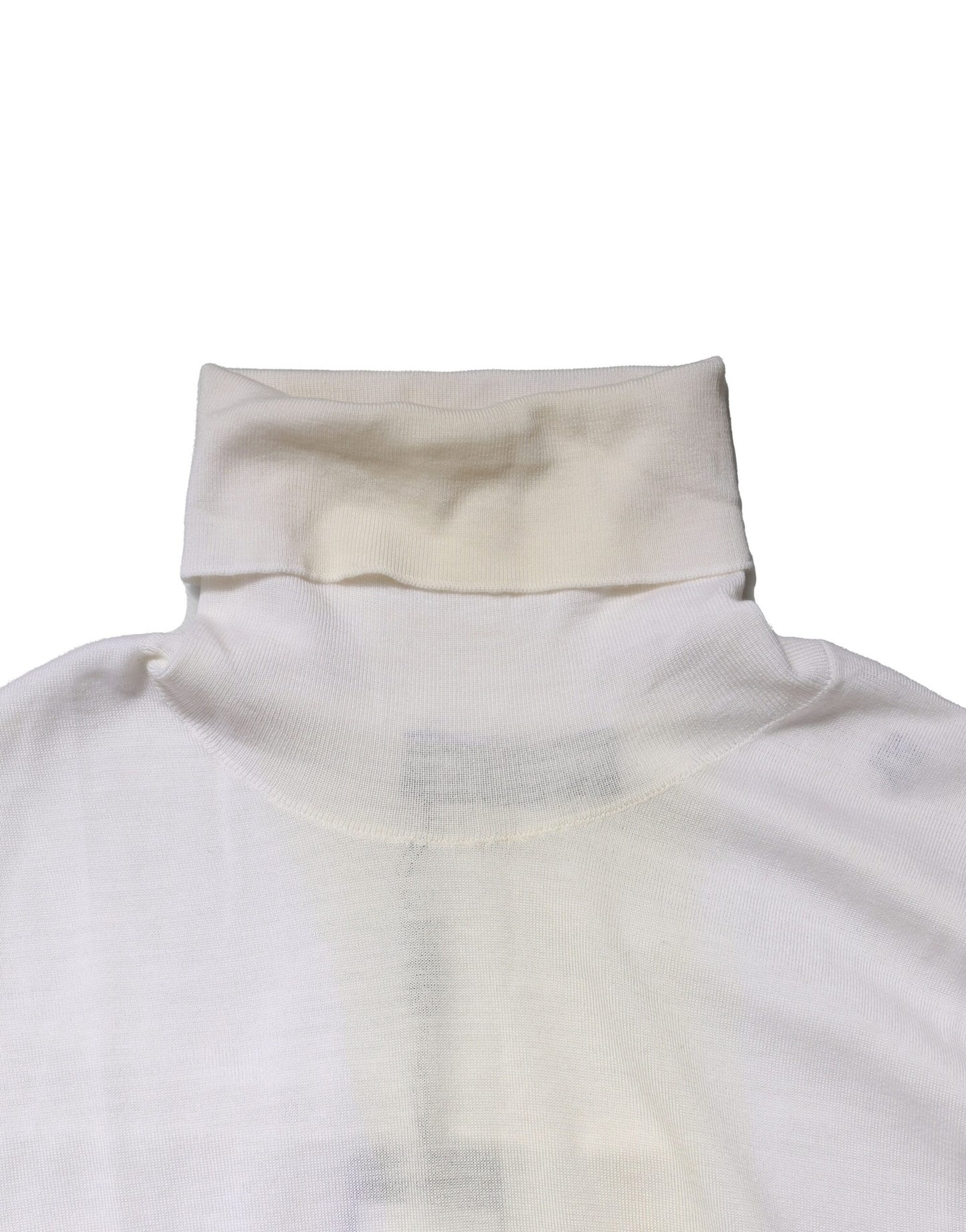 White Wool Turtleneck Men Sweatshirt Sweater