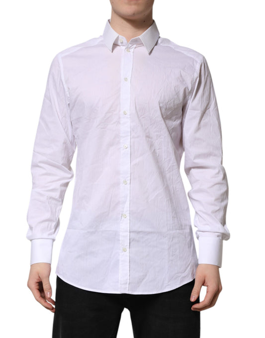 White Cotton GOLD Long Sleeves Formal Shirt