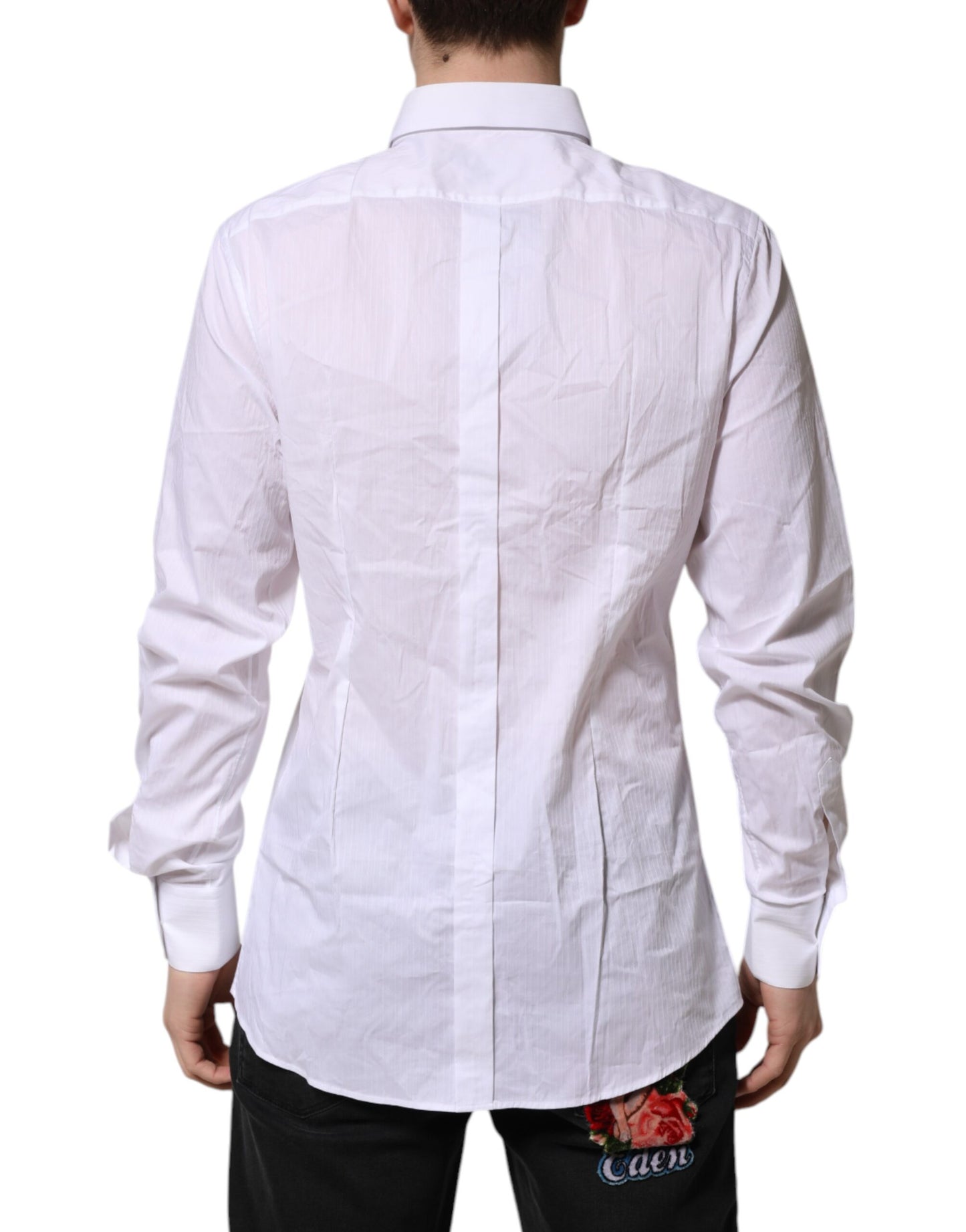 White Cotton GOLD Long Sleeves Formal Shirt