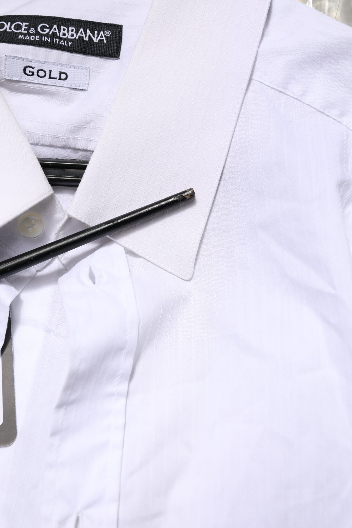 White Cotton GOLD Long Sleeves Formal Shirt