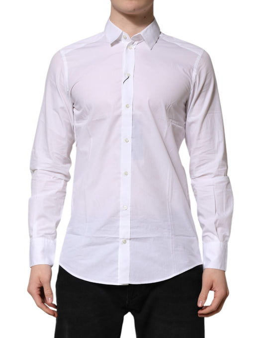 White Cotton Long Sleeves Men Formal Shirt