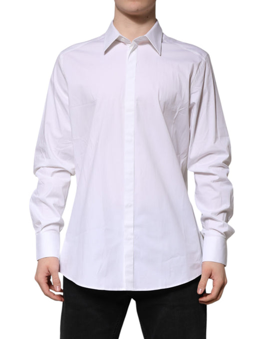 White MARTINI Long Sleeve Dress Formal Shirt