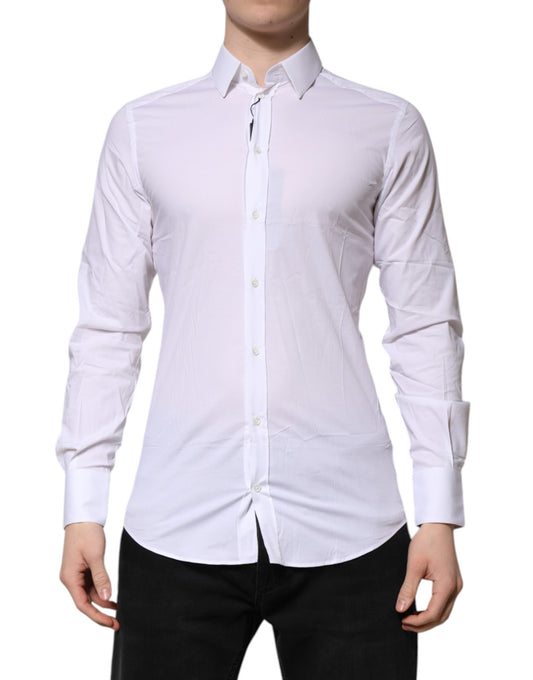 White GOLD Long Sleeves Dress Men Formal Shirt