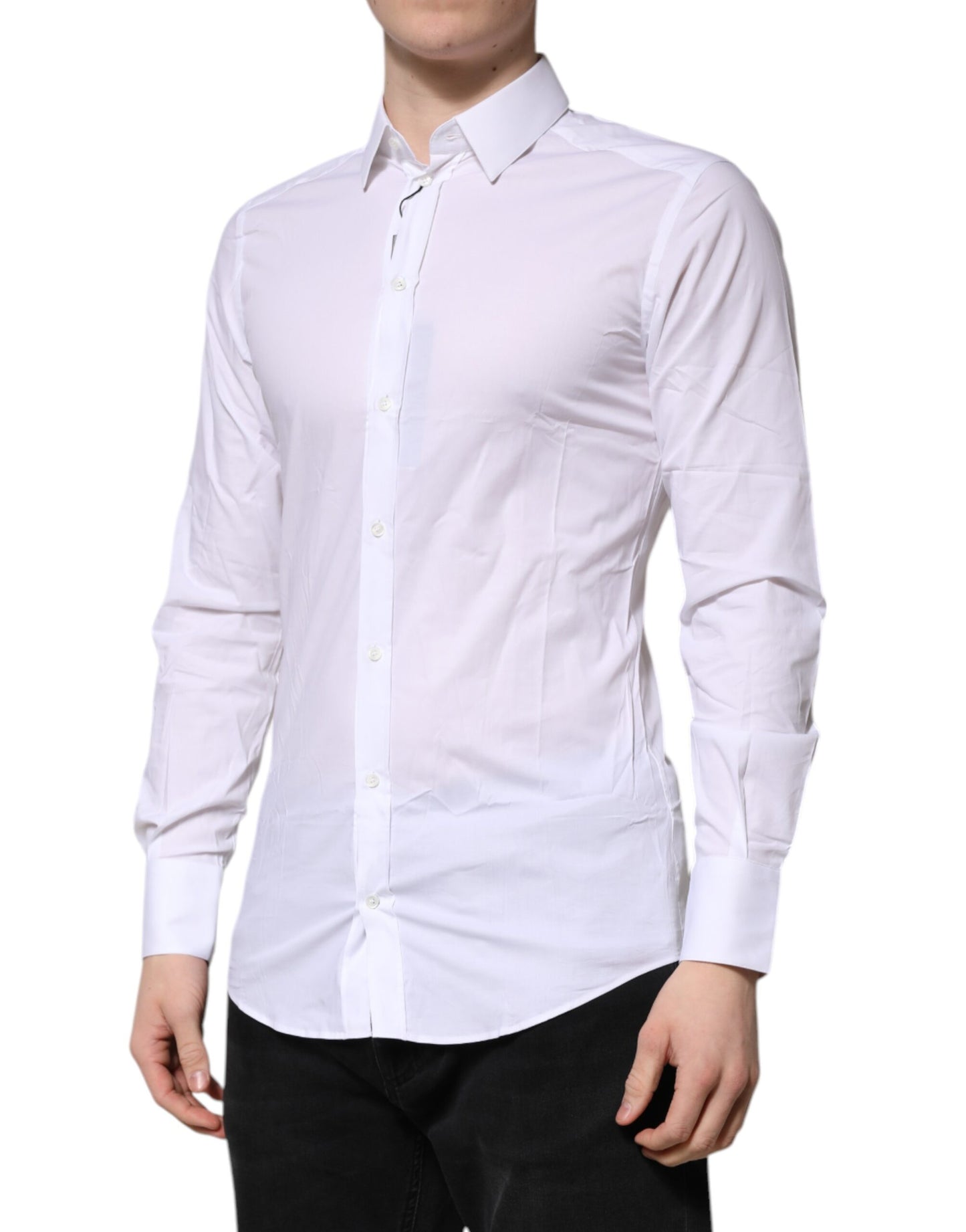 White GOLD Long Sleeves Dress Men Formal Shirt