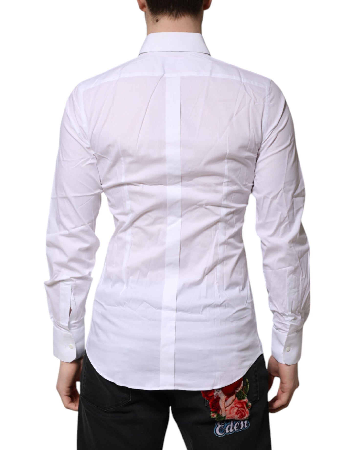 White GOLD Long Sleeves Dress Men Formal Shirt