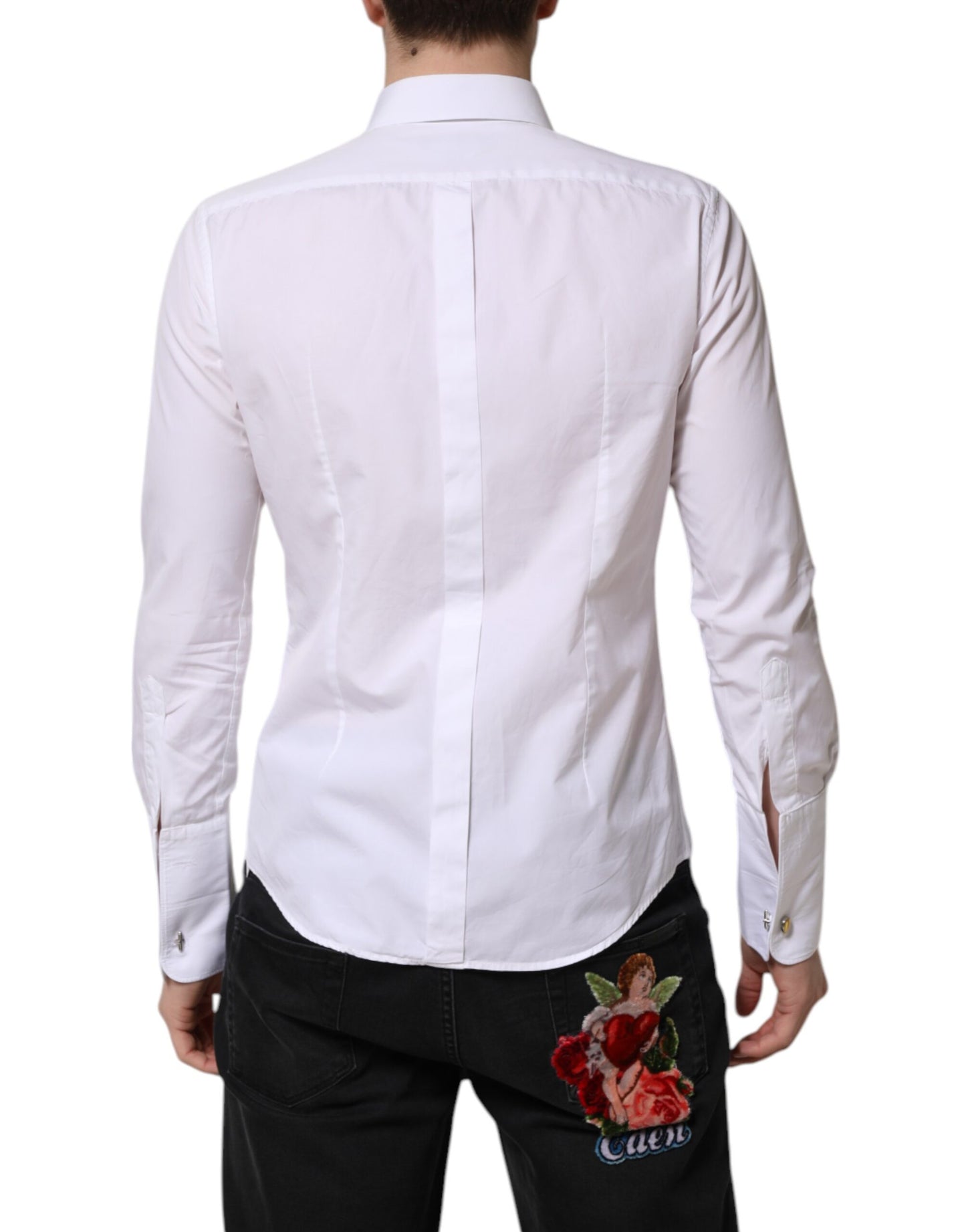 White GOLD Long Sleeve Dress Men Formal Shirt