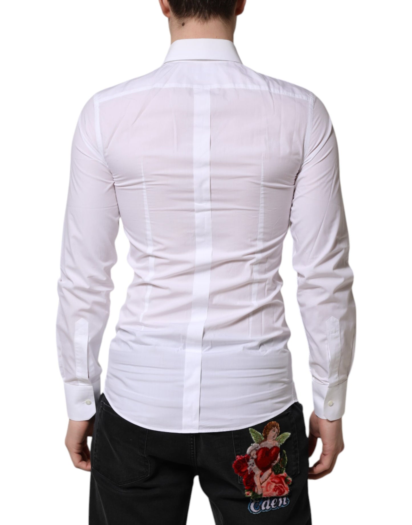 White GOLD Long Sleeves Dress Formal Shirt