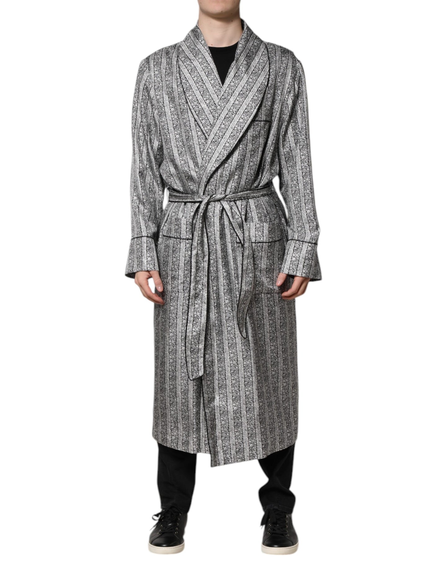 Dolce & Gabbana Multicolor Floral Robe Coat Wrap Jacket