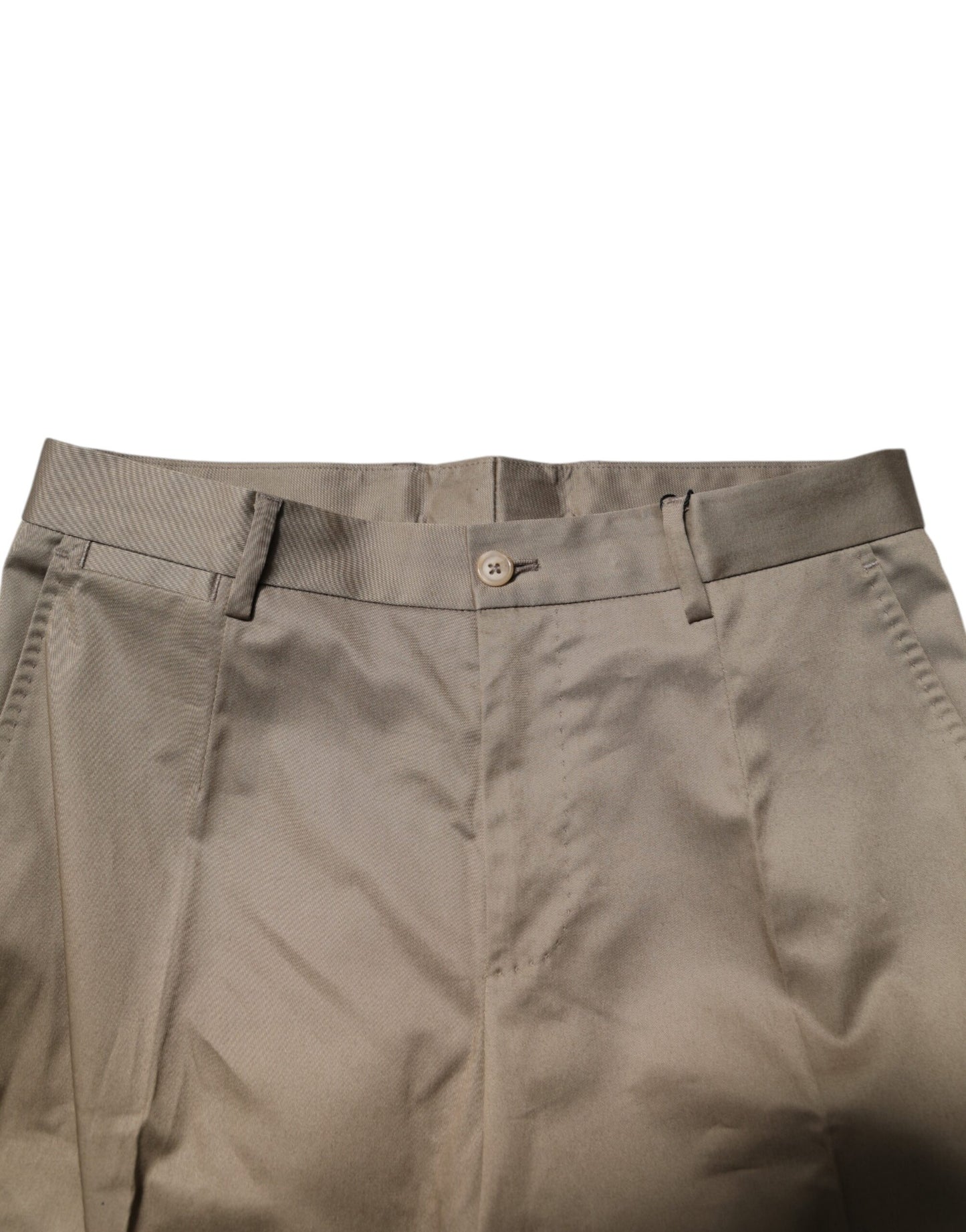 Brown Cotton Formal Men Slim Pants