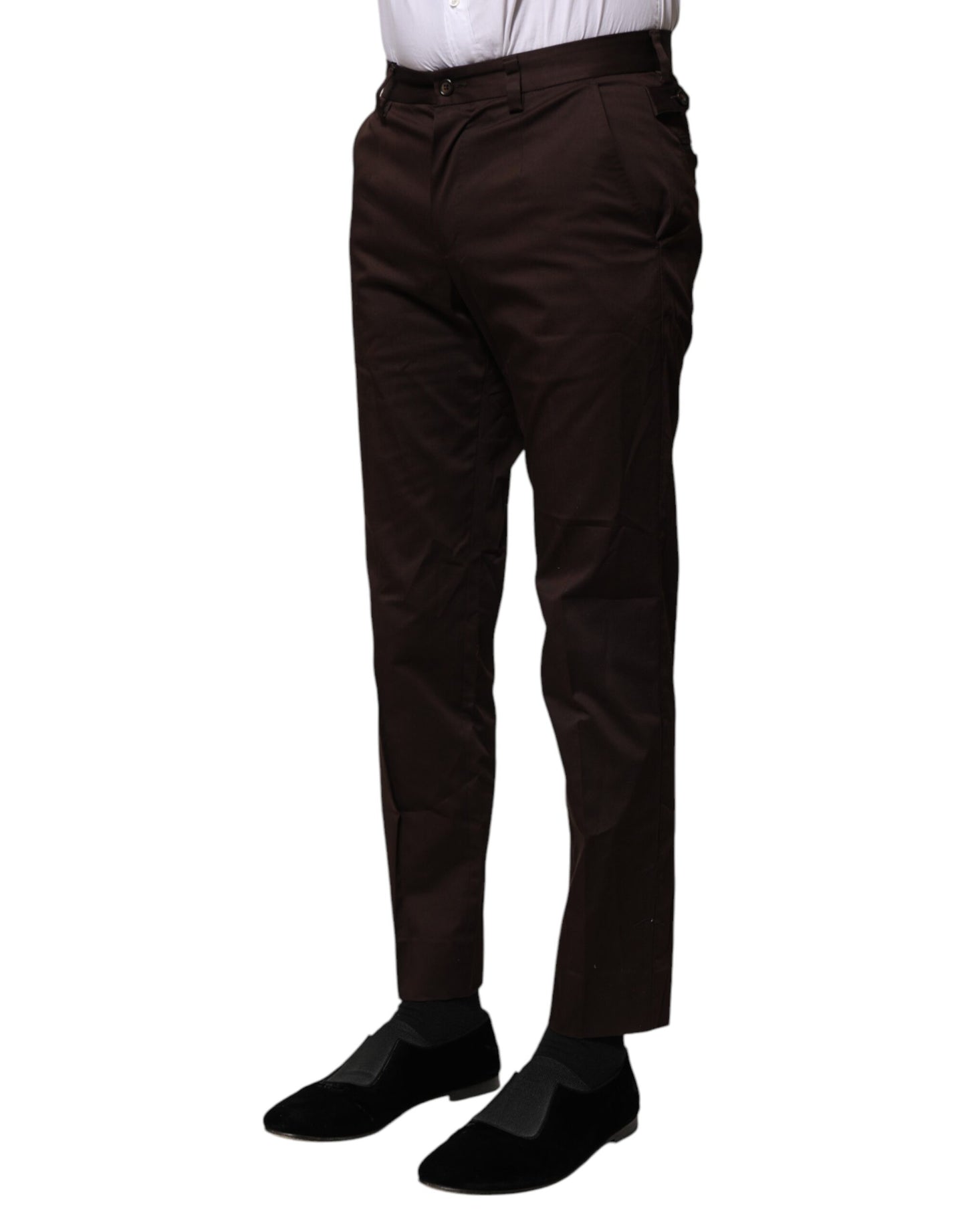 Brown Cotton Formal Dress Pants