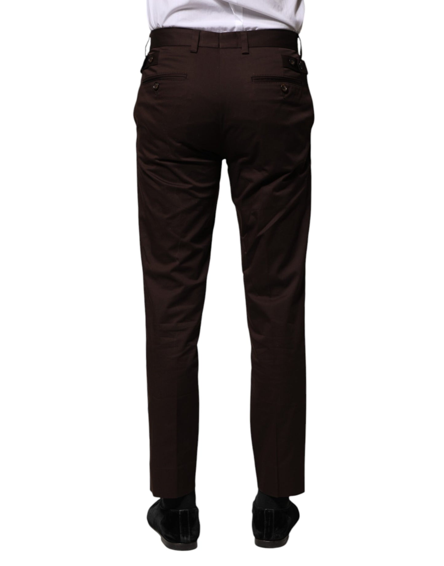 Brown Cotton Formal Dress Pants