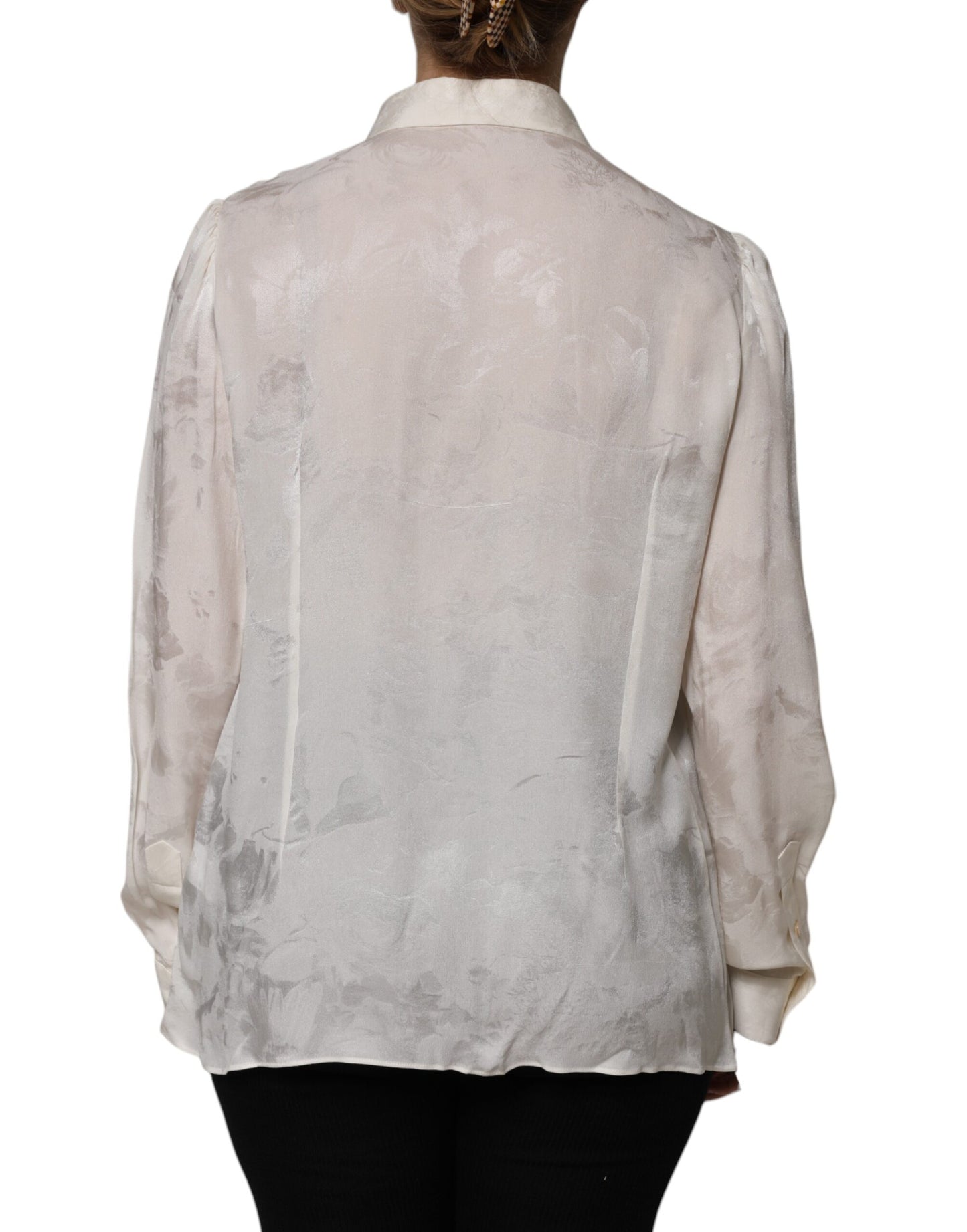 Dolce & Gabbana White Button Down Long Sleeves Blouse Top