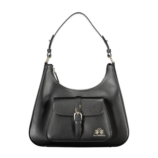 La Martina Black Leather Handbag